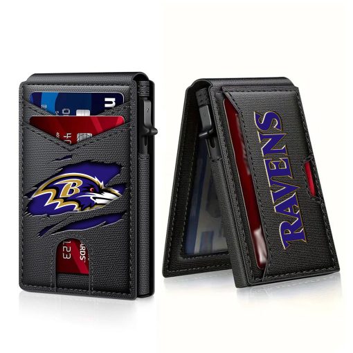 Baltimore Ravens – Football RFID Blocking Pop Up Card Holder, Fashion Card Case Wallet - Image 5