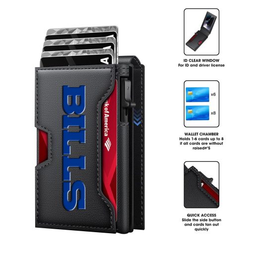 Buffalo Bills – Football RFID Blocking Pop Up Card Holder, Fashion Card Case Wallet - Image 4