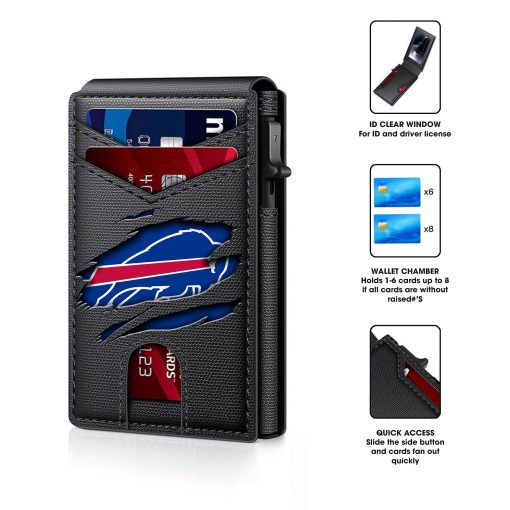 Buffalo Bills – Football RFID Blocking Pop Up Card Holder, Fashion Card Case Wallet - Image 6