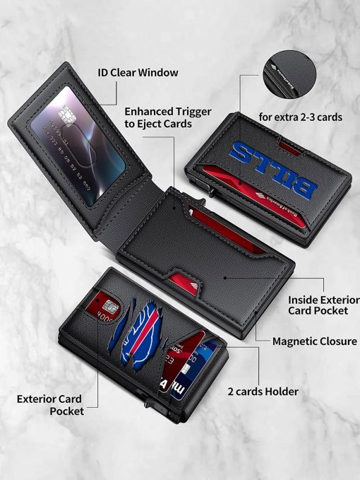 Buffalo Bills – Football RFID Blocking Pop Up Card Holder, Fashion Card Case Wallet - Image 7