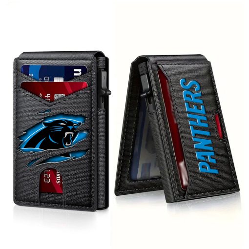 Carolina Panthers – Football RFID Blocking Pop Up Card Holder, Fashion Card Case Wallet - Image 4