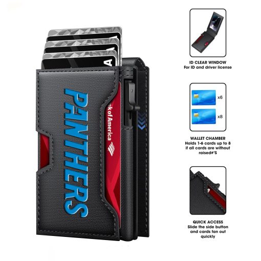 Carolina Panthers – Football RFID Blocking Pop Up Card Holder, Fashion Card Case Wallet - Image 5