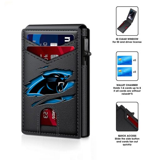 Carolina Panthers – Football RFID Blocking Pop Up Card Holder, Fashion Card Case Wallet - Image 6