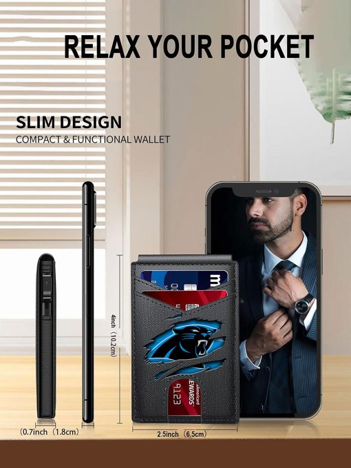 Carolina Panthers – Football RFID Blocking Pop Up Card Holder, Fashion Card Case Wallet - Image 7