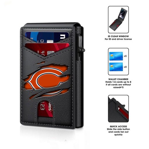 Chicago Bears – Football RFID Blocking Pop Up Card Holder, Fashion Card Case Wallet - Image 4