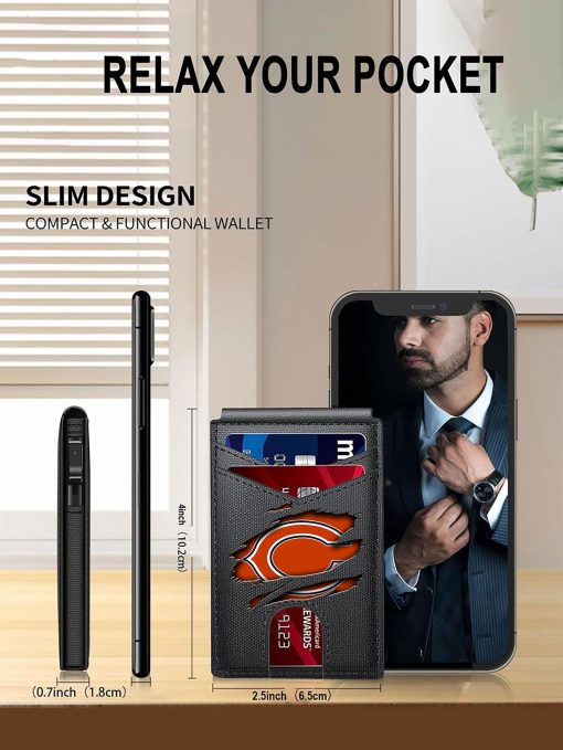 Chicago Bears – Football RFID Blocking Pop Up Card Holder, Fashion Card Case Wallet - Image 5