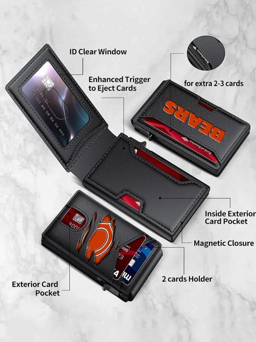 Chicago Bears – Football RFID Blocking Pop Up Card Holder, Fashion Card Case Wallet - Image 7