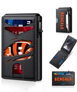 Cincinnati Bengals – Football RFID Blocking Pop Up Card Holder, Fashion Card Case Wallet