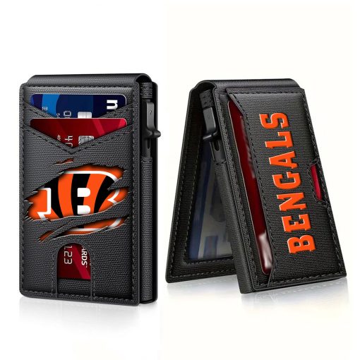 Cincinnati Bengals – Football RFID Blocking Pop Up Card Holder, Fashion Card Case Wallet - Image 7