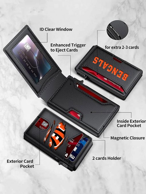 Cincinnati Bengals – Football RFID Blocking Pop Up Card Holder, Fashion Card Case Wallet - Image 8