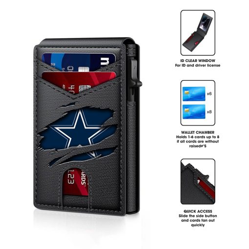 Dallas Cowboys – Custom Football RFID Blocking Pop Up Card Holder, Fashion Card Case Wallet - Image 4