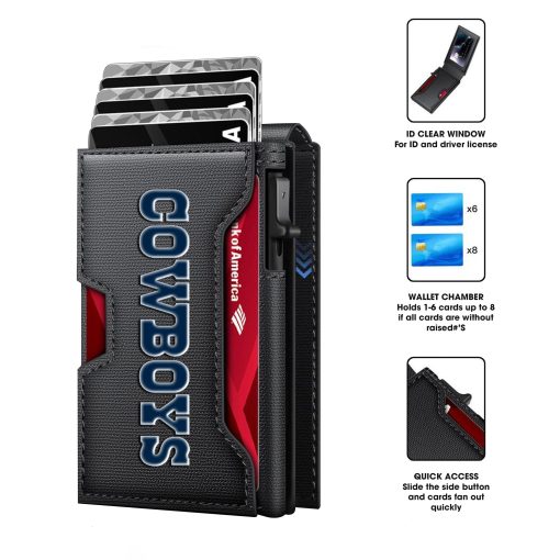Dallas Cowboys – Custom Football RFID Blocking Pop Up Card Holder, Fashion Card Case Wallet - Image 5