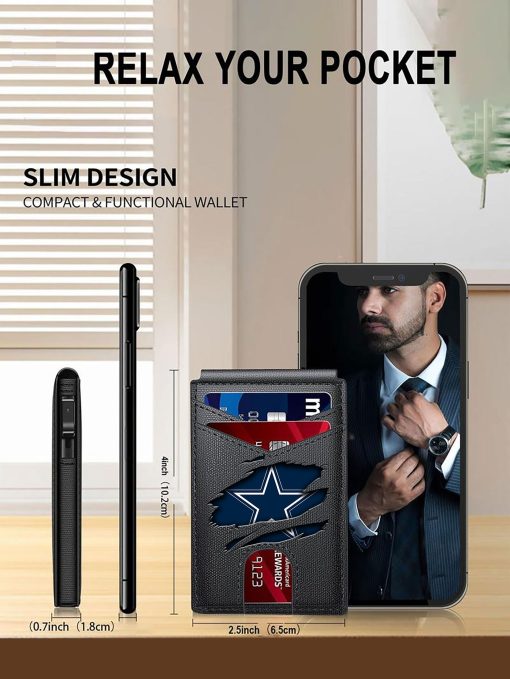 Dallas Cowboys – Custom Football RFID Blocking Pop Up Card Holder, Fashion Card Case Wallet - Image 6