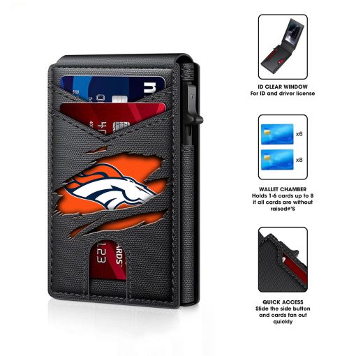 Denver Broncos – Football RFID Blocking Pop Up Card Holder, Fashion Card Case Wallet - Image 6