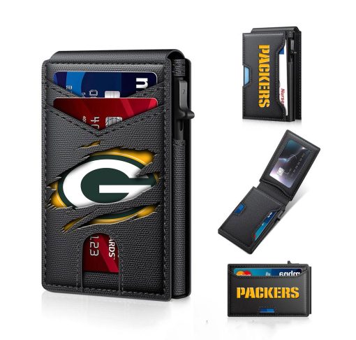 Green Bay Packers – Custom Football RFID Blocking Pop Up Card Holder, Fashion Card Case Wallet - Image 3