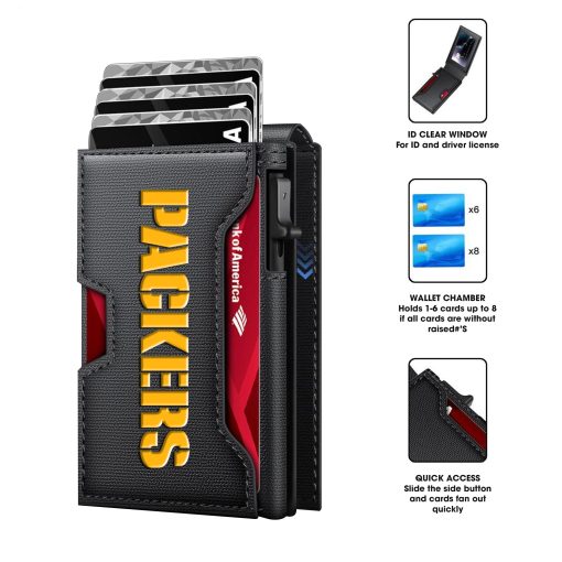 Green Bay Packers – Custom Football RFID Blocking Pop Up Card Holder, Fashion Card Case Wallet - Image 4