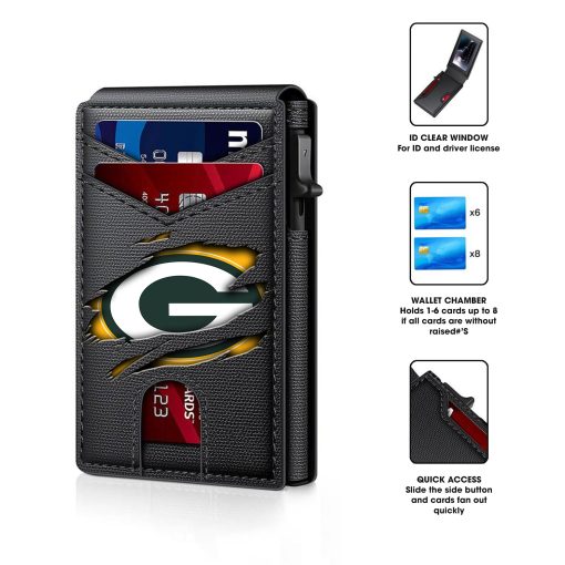 Green Bay Packers – Custom Football RFID Blocking Pop Up Card Holder, Fashion Card Case Wallet - Image 8