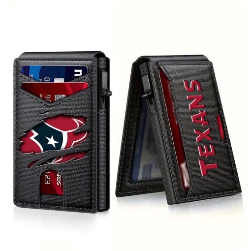Houston Texans – Football RFID Blocking Pop Up Card Holder, Fashion Card Case Wallet - Image 5