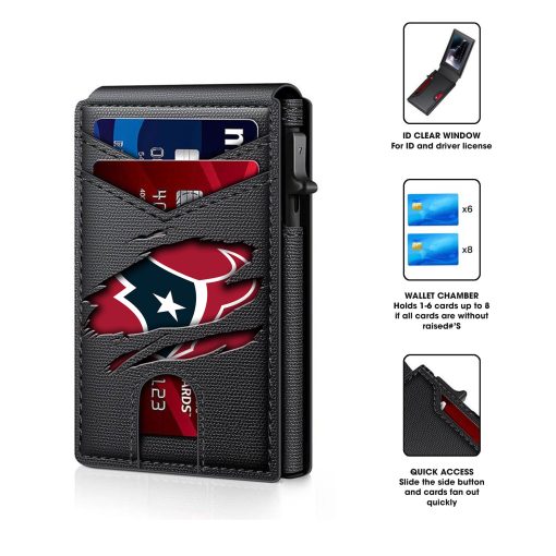 Houston Texans – Football RFID Blocking Pop Up Card Holder, Fashion Card Case Wallet - Image 4