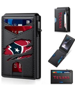 Houston Texans – Football RFID Blocking Pop Up Card Holder, Fashion Card Case Wallet