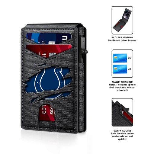Indianapolis Colts – Football RFID Blocking Pop Up Card Holder, Fashion Card Case Wallet - Image 6