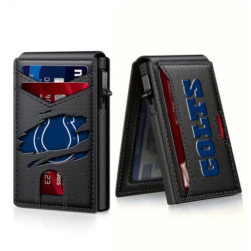 Indianapolis Colts – Football RFID Blocking Pop Up Card Holder, Fashion Card Case Wallet - Image 8