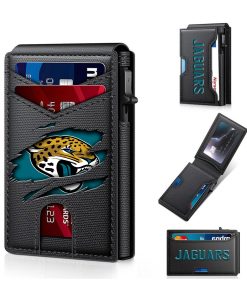 Jacksonville Jaguars – Football RFID Blocking Pop Up Card Holder, Fashion Card Case Wallet