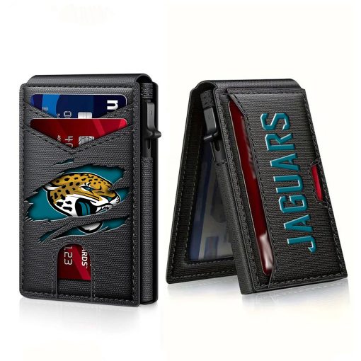 Jacksonville Jaguars – Football RFID Blocking Pop Up Card Holder, Fashion Card Case Wallet - Image 6