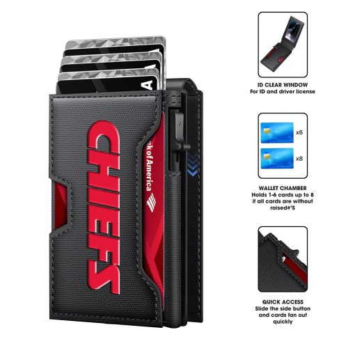 Kansas City Chiefs – Football RFID Blocking Pop Up Card Holder, Fashion Card Case Wallet - Image 3
