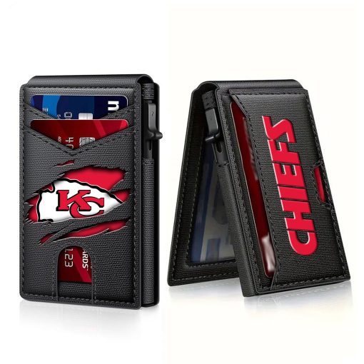 Kansas City Chiefs – Personalized Football RFID Blocking Pop Up Card Holder, Fashion Card Case Wallet - Image 4