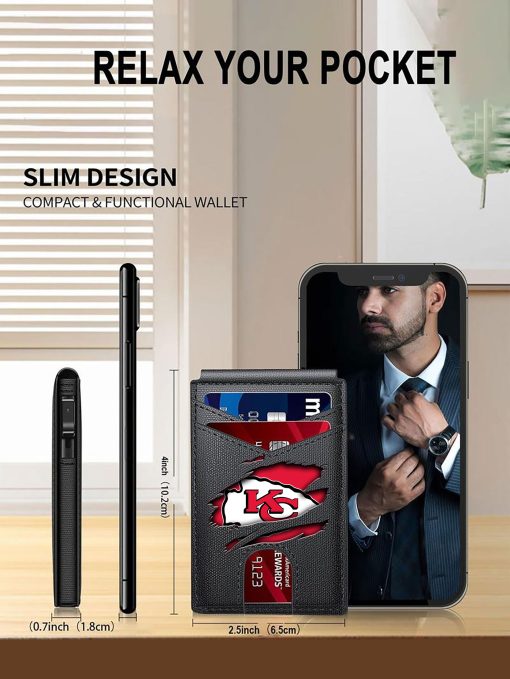 Kansas City Chiefs – Personalized Football RFID Blocking Pop Up Card Holder, Fashion Card Case Wallet - Image 5