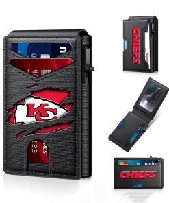 Kansas City Chiefs – Football RFID Blocking Pop Up Card Holder, Fashion Card Case Wallet