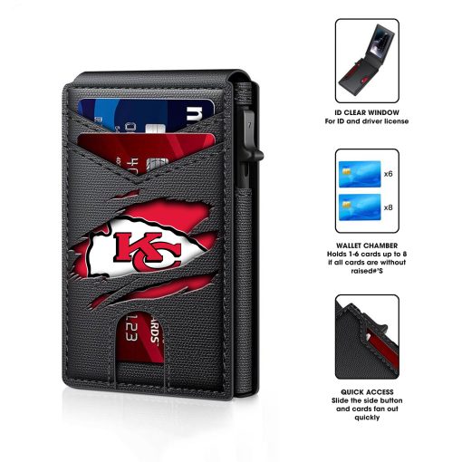 Kansas City Chiefs – Personalized Football RFID Blocking Pop Up Card Holder, Fashion Card Case Wallet - Image 8