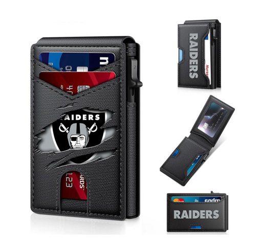 Las Vegas Raiders – Personalized Football RFID Blocking Pop Up Card Holder, Fashion Card Case Wallet - Image 4