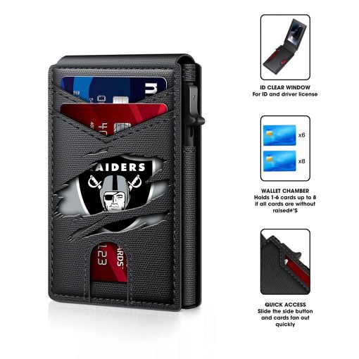 Las Vegas Raiders – Personalized Football RFID Blocking Pop Up Card Holder, Fashion Card Case Wallet - Image 7