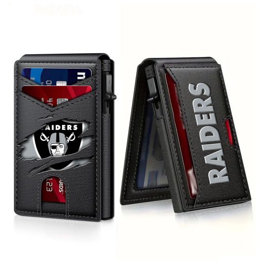 Las Vegas Raiders – Personalized Football RFID Blocking Pop Up Card Holder, Fashion Card Case Wallet - Image 8
