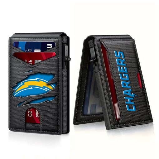 Los Angeles Chargers – Football RFID Blocking Pop Up Card Holder, Fashion Card Case Wallet - Image 3