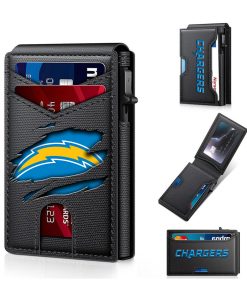 Los Angeles Chargers – Football RFID Blocking Pop Up Card Holder, Fashion Card Case Wallet