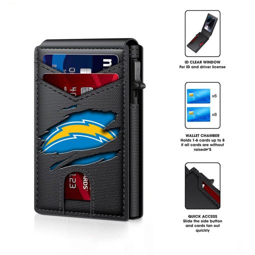 Los Angeles Chargers – Football RFID Blocking Pop Up Card Holder, Fashion Card Case Wallet - Image 6