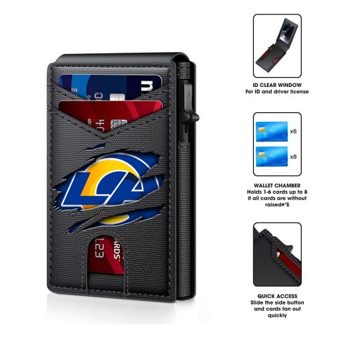 Los Angeles Rams – Custom Football RFID Blocking Pop Up Card Holder, Fashion Card Case Wallet - Image 5