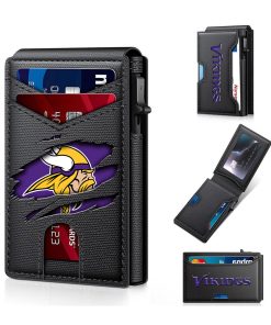 Minnesota Vikings – Football RFID Blocking Pop Up Card Holder, Fashion Card Case Wallet