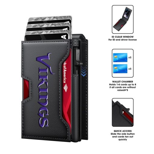 Minnesota Vikings – Football RFID Blocking Pop Up Card Holder, Fashion Card Case Wallet - Image 5
