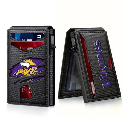 Minnesota Vikings – Football RFID Blocking Pop Up Card Holder, Fashion Card Case Wallet - Image 7