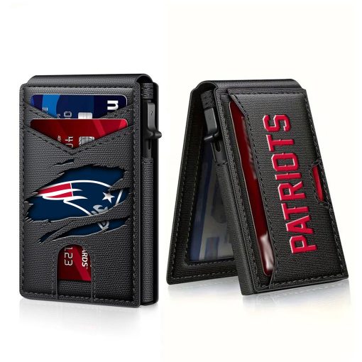 New England Patriots – Personalized Football RFID Blocking Pop Up Card Holder, Fashion Card Case Wallet - Image 4