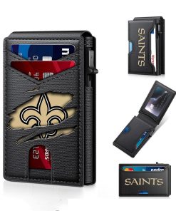New Orleans Saints – Football RFID Blocking Pop Up Card Holder, Fashion Card Case Wallet