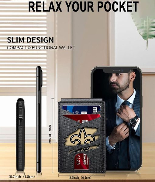 New Orleans Saints – Football RFID Blocking Pop Up Card Holder, Fashion Card Case Wallet - Image 7