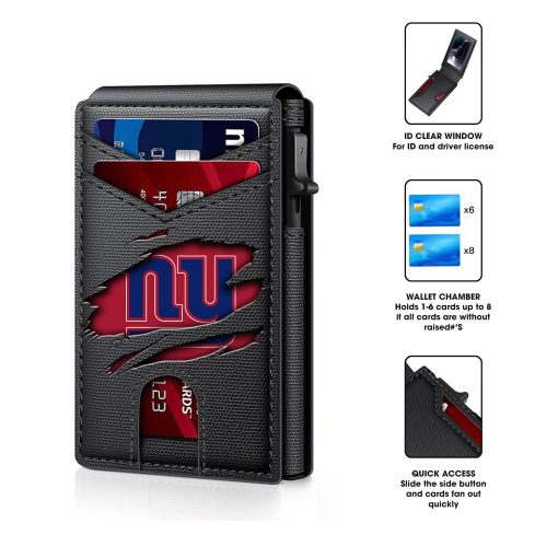 New York Giants – Personalized Football RFID Blocking Pop Up Card Holder, Fashion Card Case Wallet - Image 3