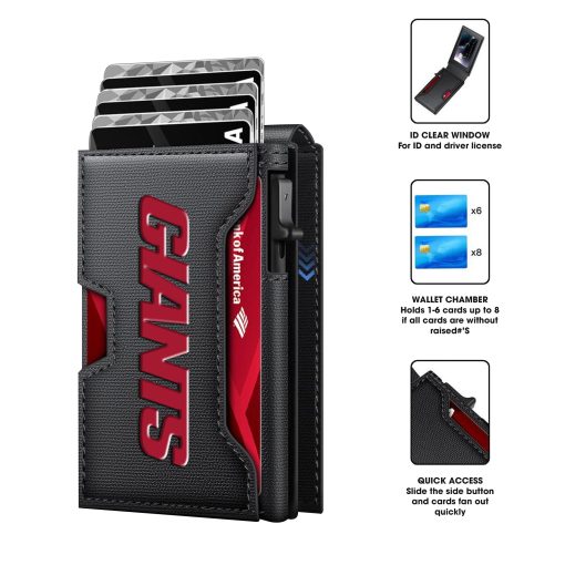 New York Giants – Football RFID Blocking Pop Up Card Holder, Fashion Card Case Wallet - Image 4