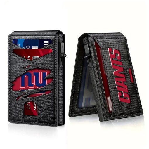 New York Giants – Personalized Football RFID Blocking Pop Up Card Holder, Fashion Card Case Wallet - Image 4