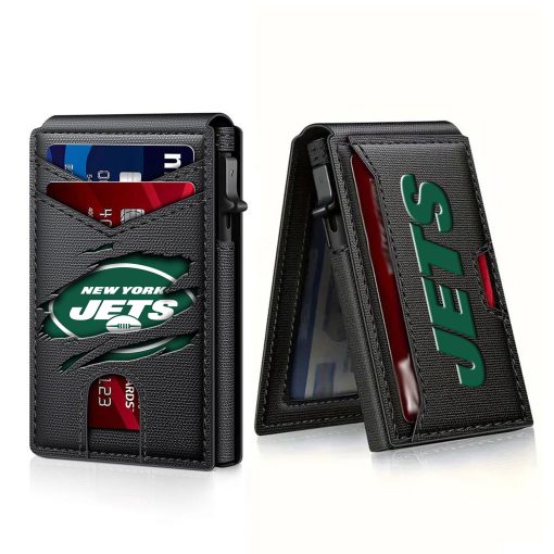 New York Jets – Football RFID Blocking Pop Up Card Holder, Fashion Card Case Wallet - Image 4
